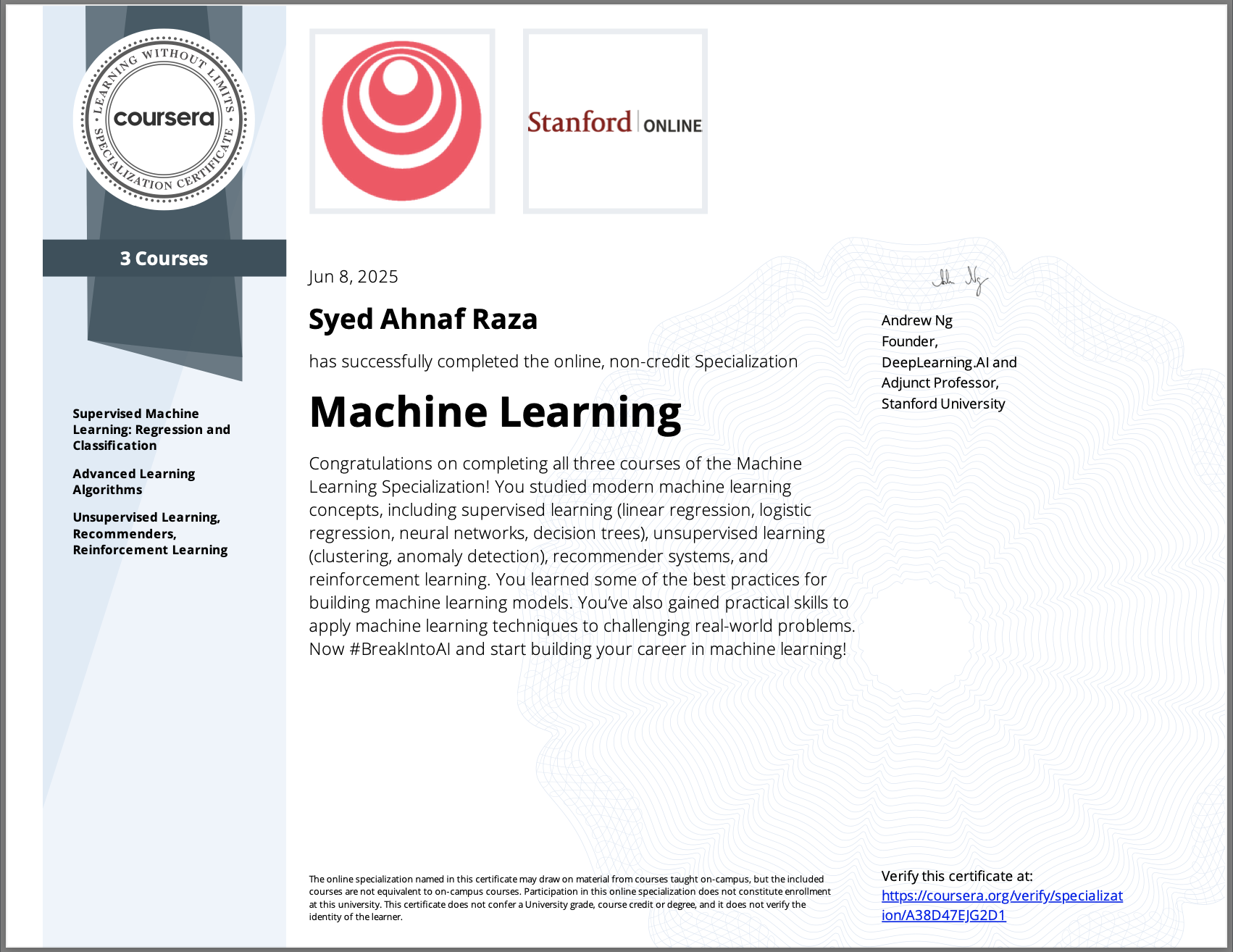 Machine Learning Specialization