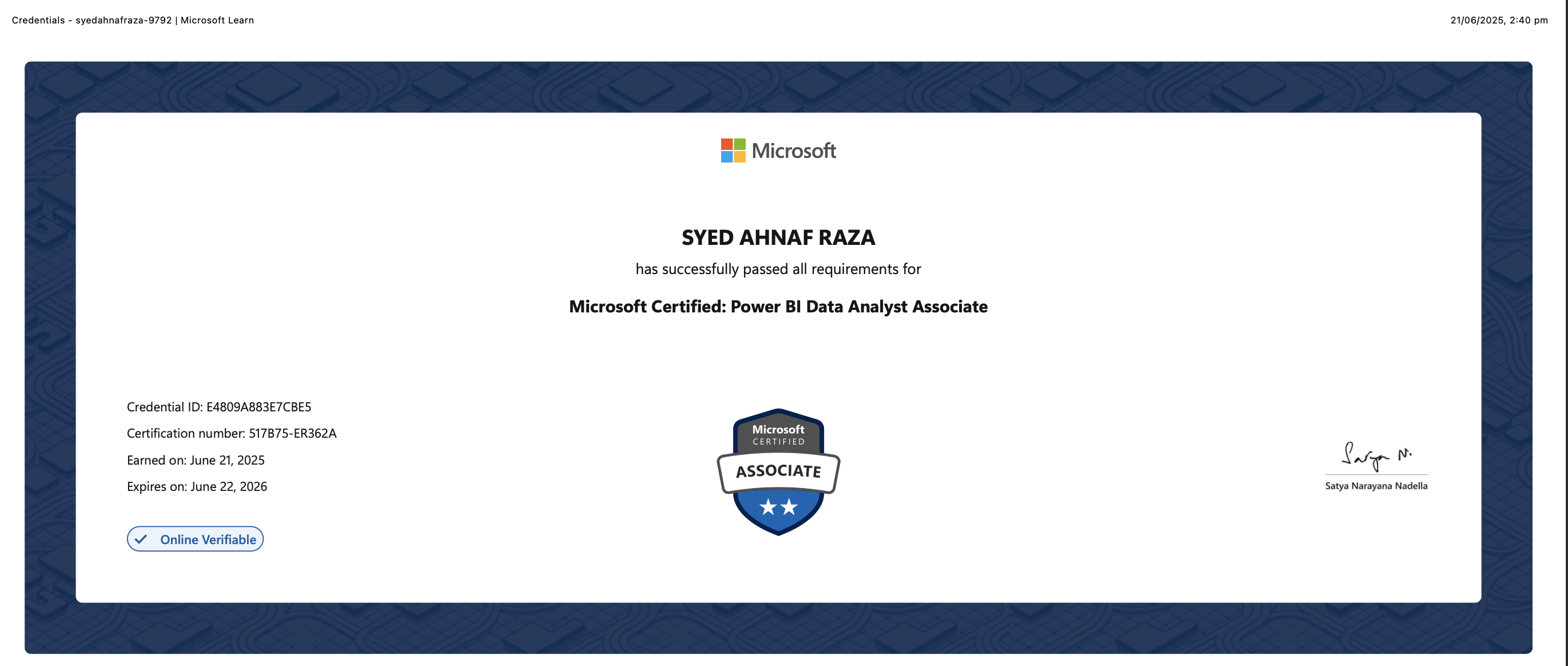 Microsoft Certified: Power BI Data Analyst Associate